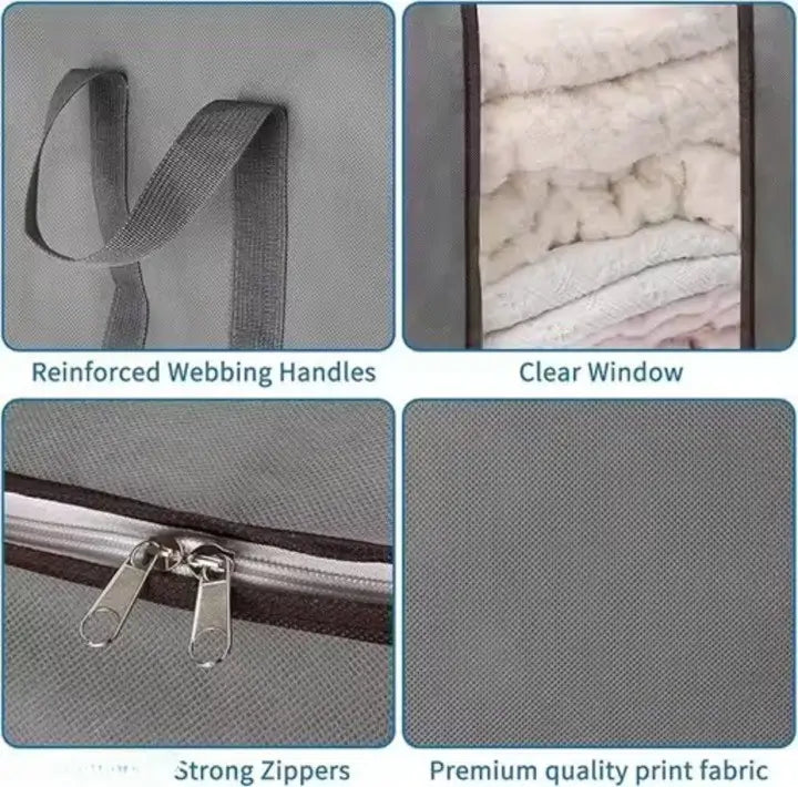 Non-Woven Saree Organizer Storage Bags (Pack of 4)