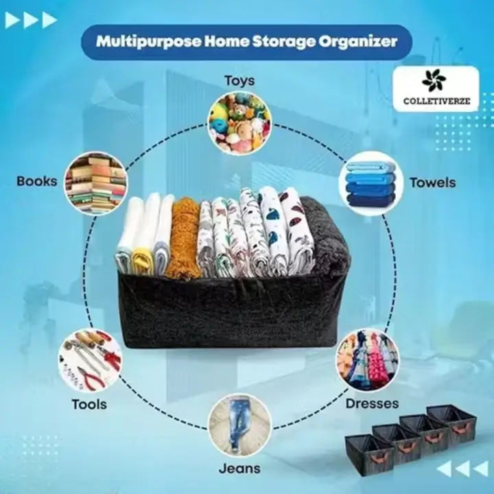 2 Pcs Foldable Cloth Wardrobe Organizer – Storage Basket