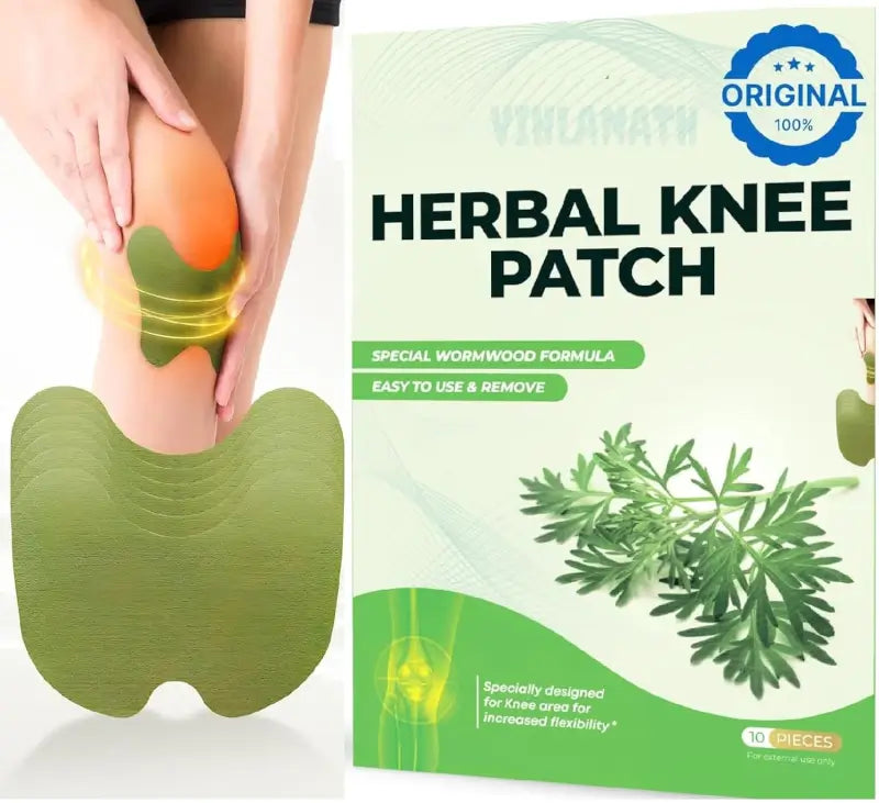 Herbal Knee Comfort Patches – Breathable & Comfortable Wear – Natural Botanical Formula – 10 Patches