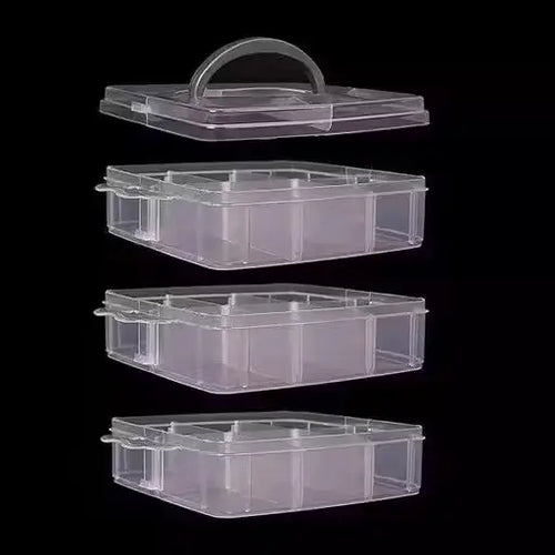 18 Grid Plastic Jewellery Organizer for Small Items (White)