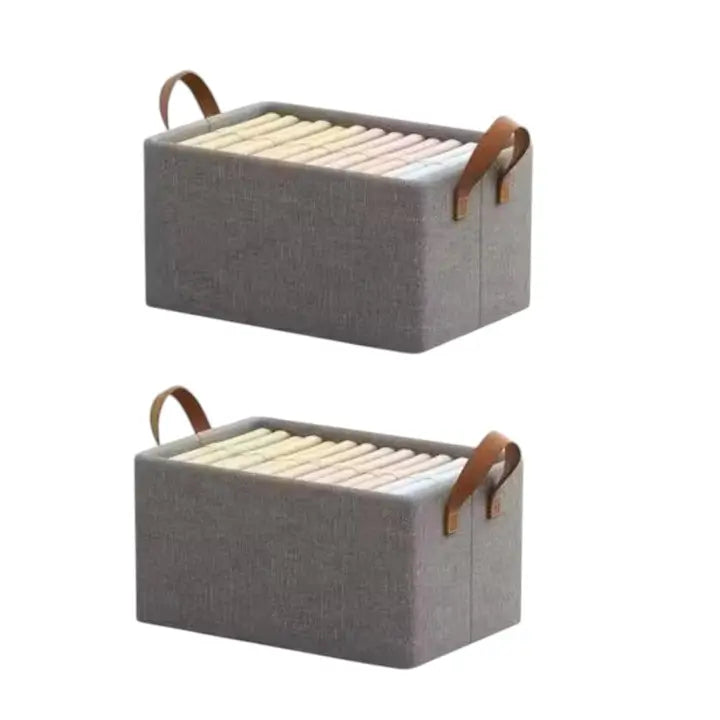 2 Pcs Foldable Cloth Wardrobe Organizer – Storage Basket