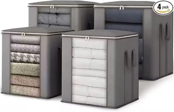 Non-Woven Saree Organizer Storage Bags (Pack of 4)